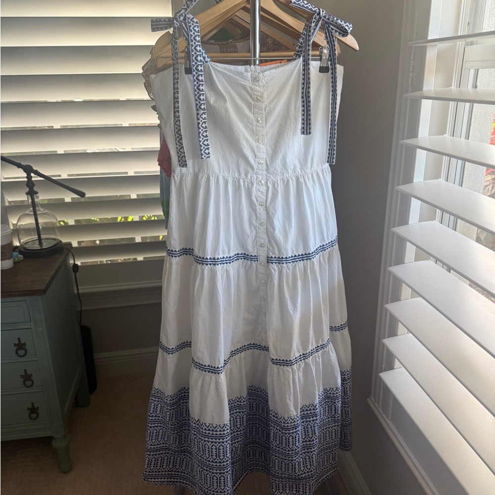 Oliphant White and Navy Maxi Dress